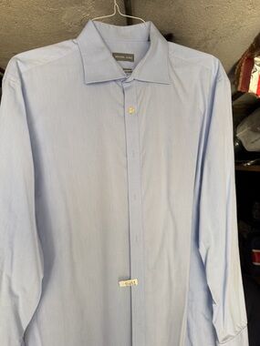 Michael Kors Men's Pale Blue Textured Dress Shirt